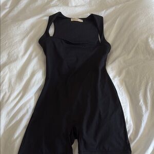 Black Workout Biker Short Onsie